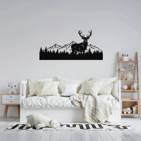 Mountain & Deer Wall Art - Image 2