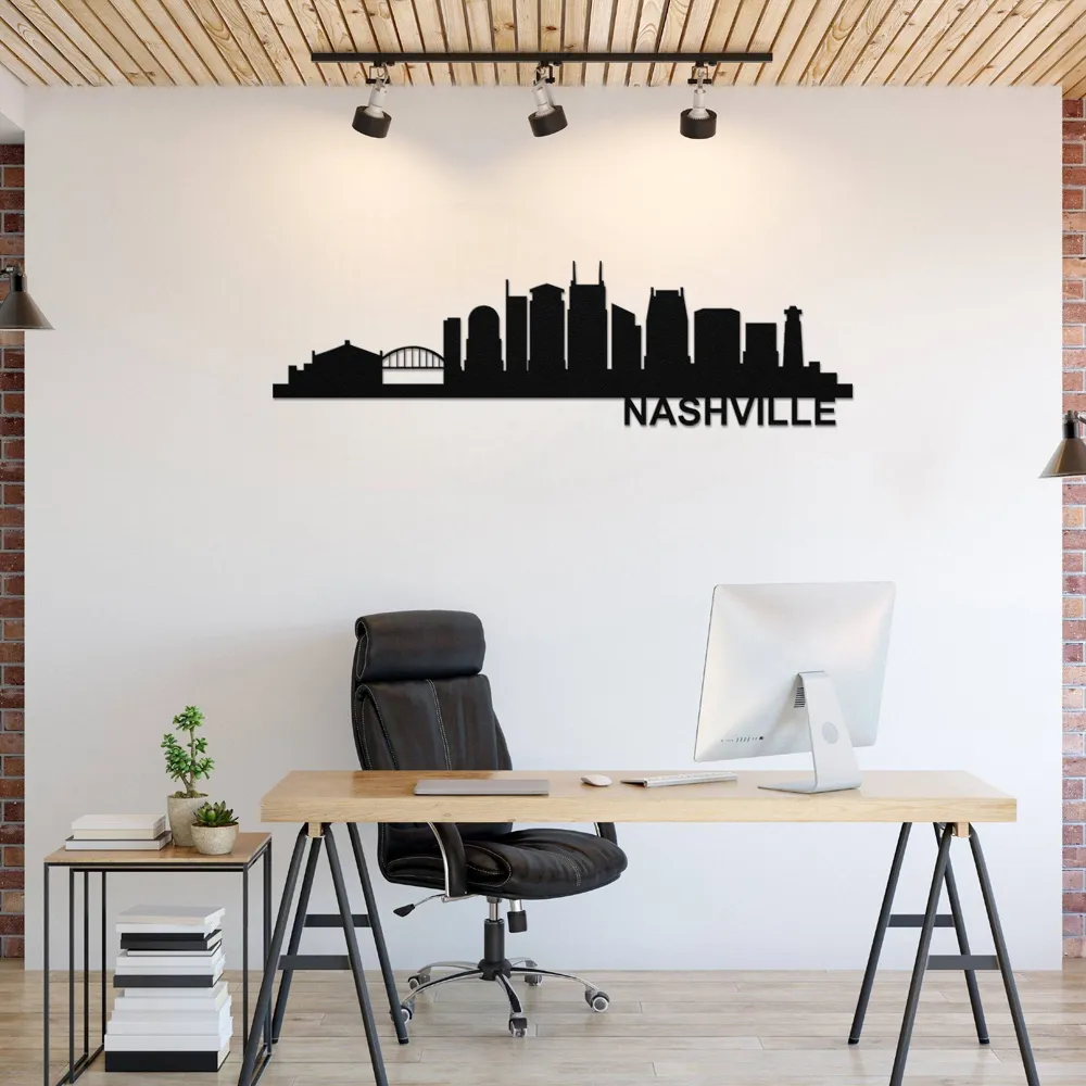 NASHVILLE Skyline - Metal Wall Art