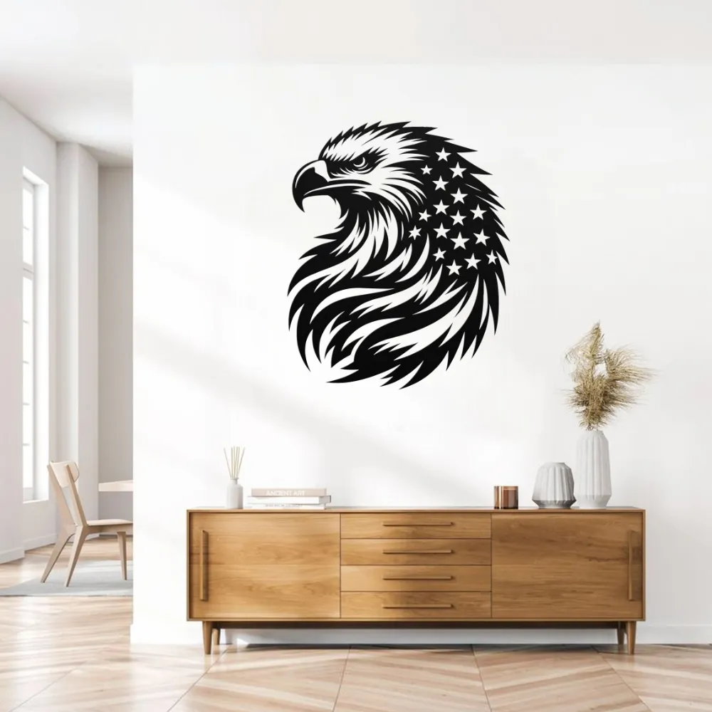 Patriotic Eagle & Stars Metal Art