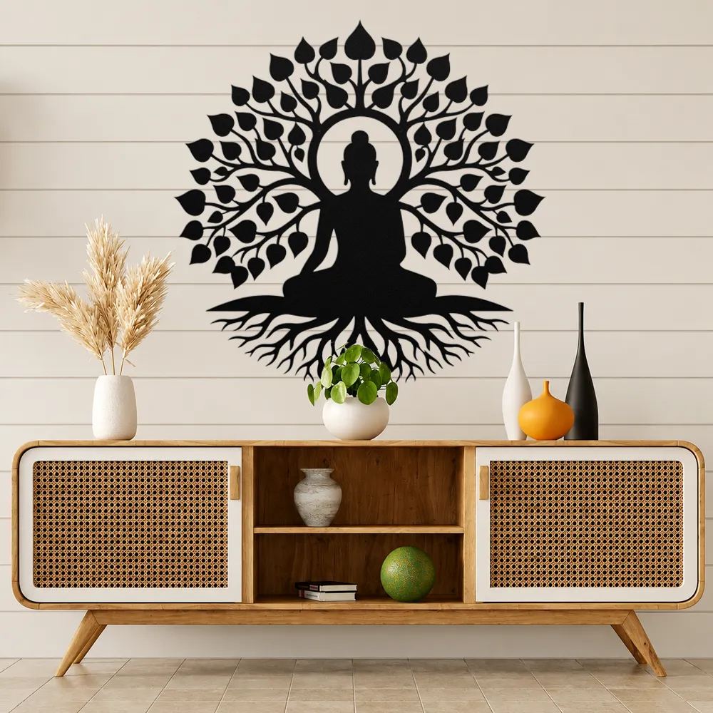 Peaceful Buddha Under Tree Wall Art