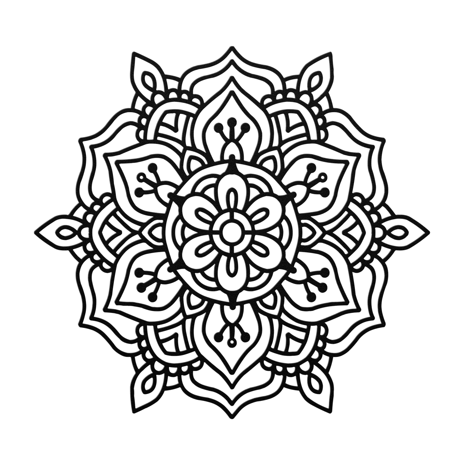 Peaceful Radiance Mandala Metal Art