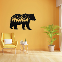 Roaming Bear in Wilderness Metal Art - Image 2