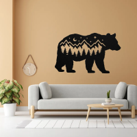 Roaming Bear in Wilderness Metal Art - Image 3