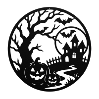 Round Halloween Wall Art