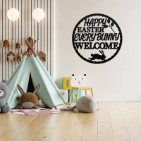 Round Happy Easter Metal Art - Image 3