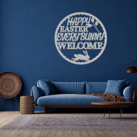 Round Happy Easter Metal Art - Image 6