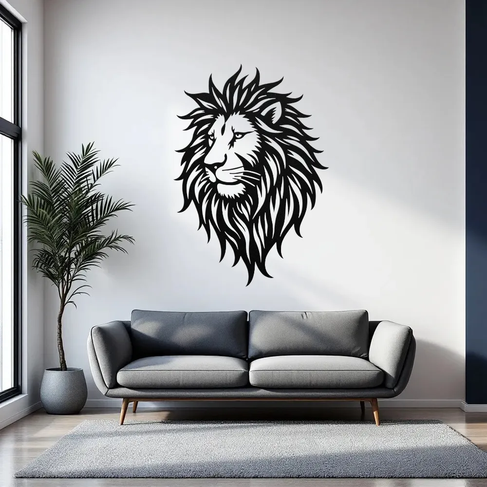 Royal Lion Face Steel Art