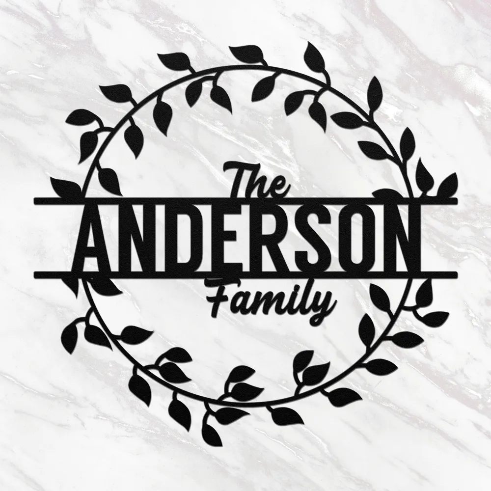 Rustic Family Name Metal Outdoor Art