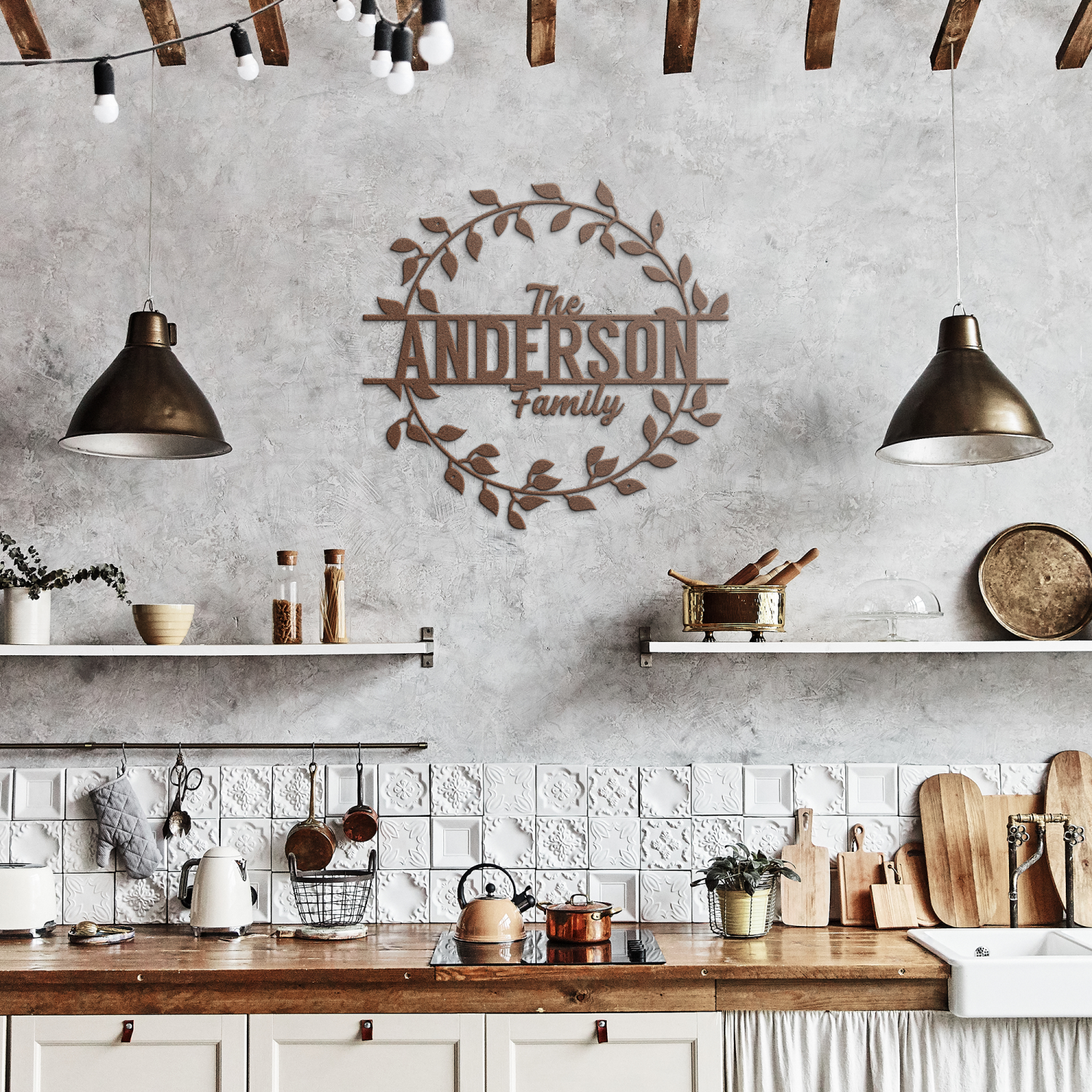 Rustic Family Name Metal Outdoor Art - Image 7