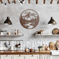 Rustic Mountain Circle Metal Art - Image 7