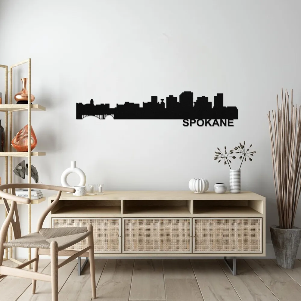 SPOKANE Skyline - Metal Wall Art