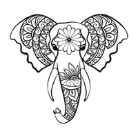 Sacred Elephant Mandala Wall Art