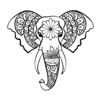 Sacred Elephant Mandala Wall Art