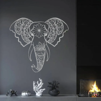 Sacred Elephant Mandala Wall Art - Image 6