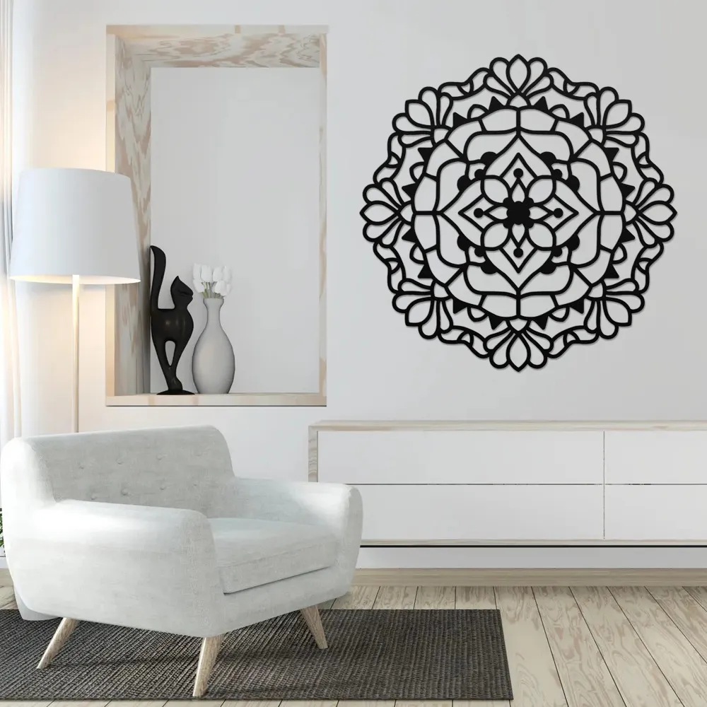 Sacred Petal Mandala Steel Art