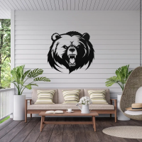 Savage Grizzly Face Steel Wall Art - Image 2
