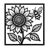 Sunflower & Bee Garden Wall Art