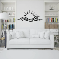 Sunset in Waves Metal Art