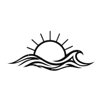 Sunset in Waves Metal Art