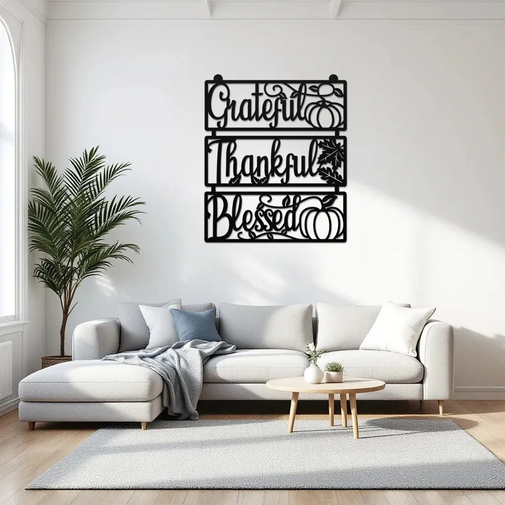 Thankful Grateful Blessed Wall Art
