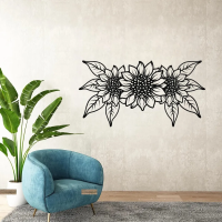 Triple Sunflower Bloom Metal Wall Art - Image 3