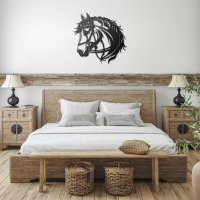 Vintage Horse Head Steel Art - Image 3