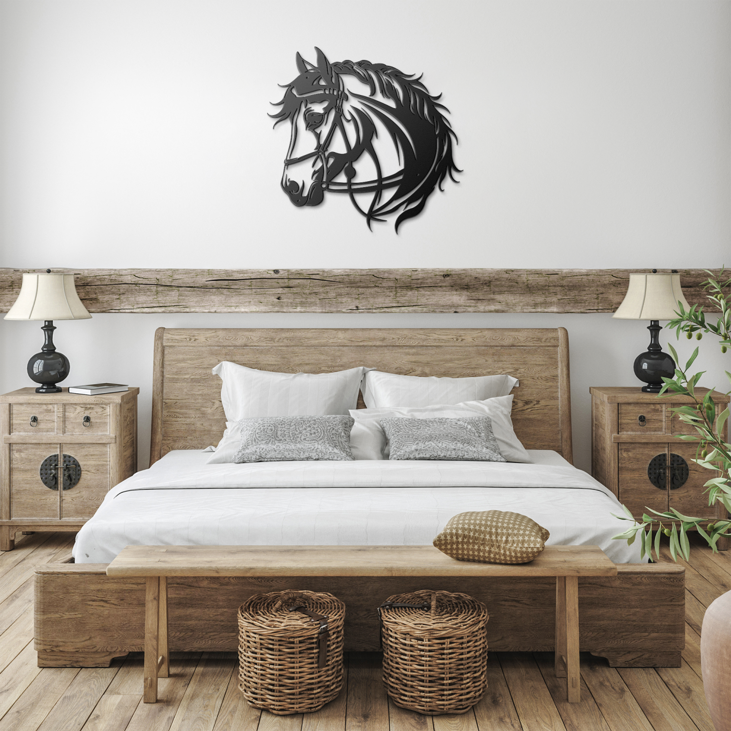 Vintage Horse Head Steel Art - Image 3