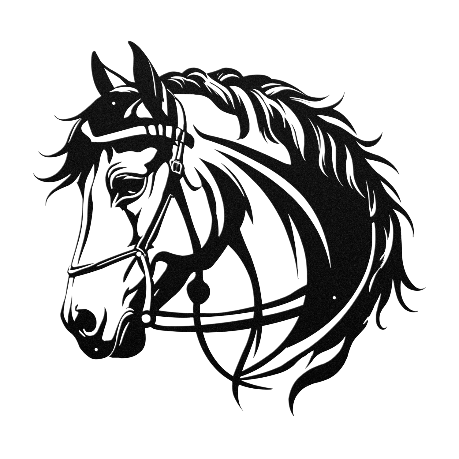 Vintage Horse Head Steel Art - Image 1