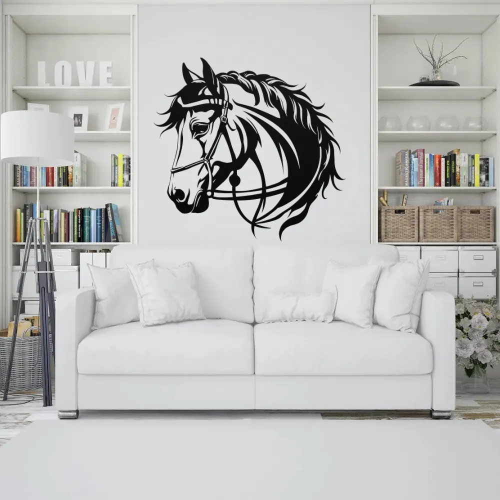 Vintage Horse Head Steel Art - Image 2
