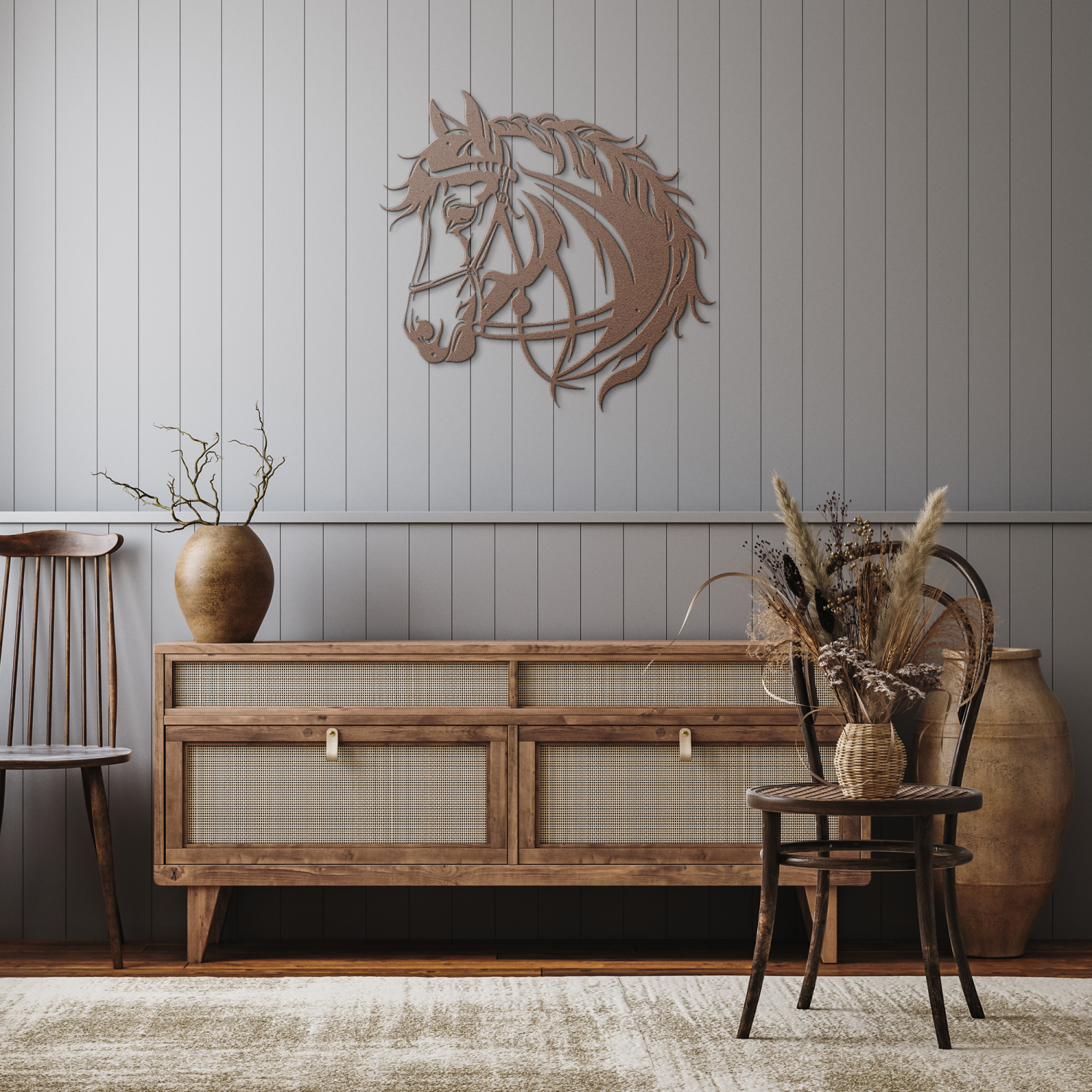 Vintage Horse Head Steel Art - Image 8