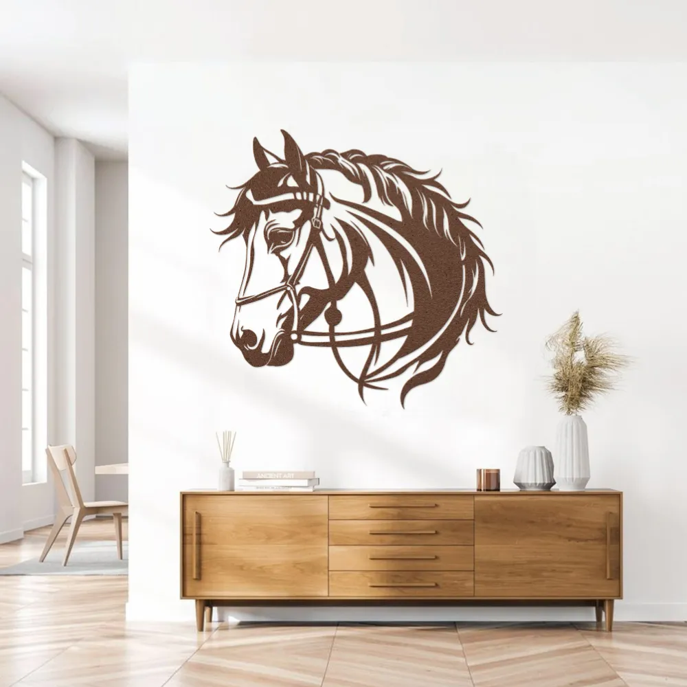 Vintage Horse Head Steel Art - Image 5