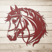 Vintage Horse Head Steel Art - Image 5