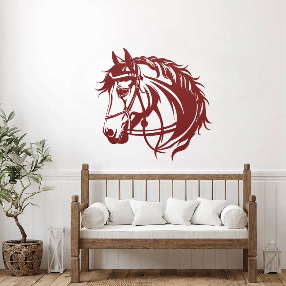 Vintage Horse Head Steel Art - Image 6