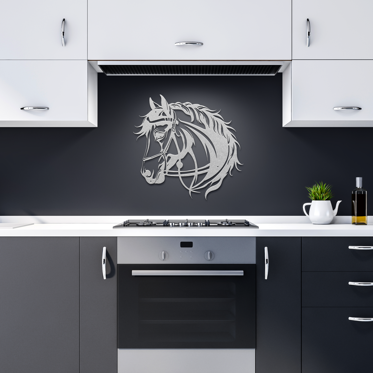 Vintage Horse Head Steel Art - Image 10