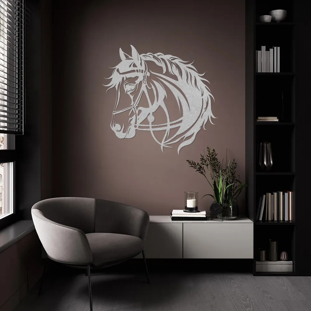 Vintage Horse Head Steel Art - Image 7