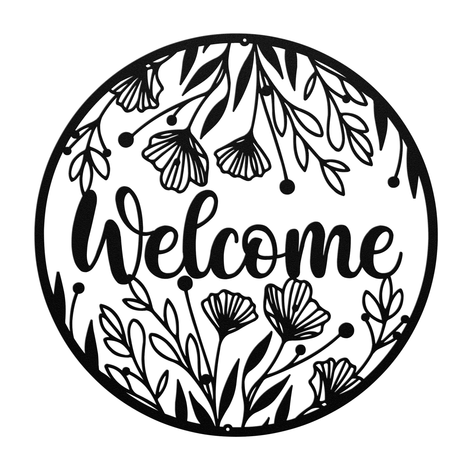 Welcome_Art__Door_Metal_Art_Black_Transparent_Mockup-thumb.750x750.png Welcome Art Door Metal Art - Image 1