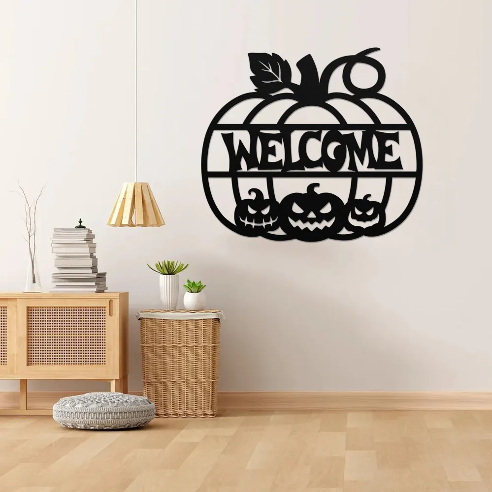 Welcome Halloween Metal Art