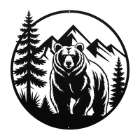 Wild Bear Jungle Metal Artwork