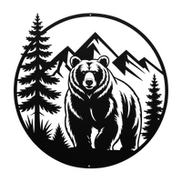 Wild Bear Jungle Metal Artwork