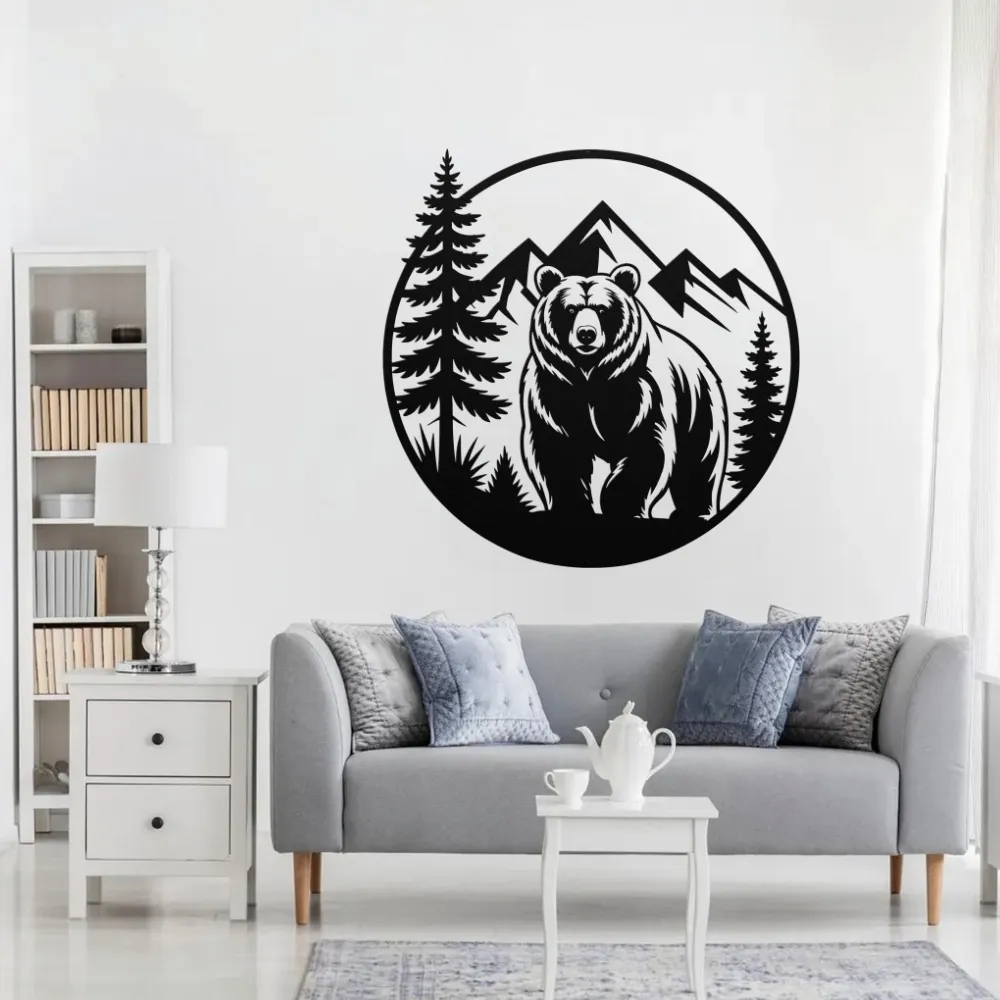 Wild Bear Jungle Metal Artwork