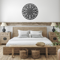 Elegant Round Mandala Metal Wall Art - Image 3