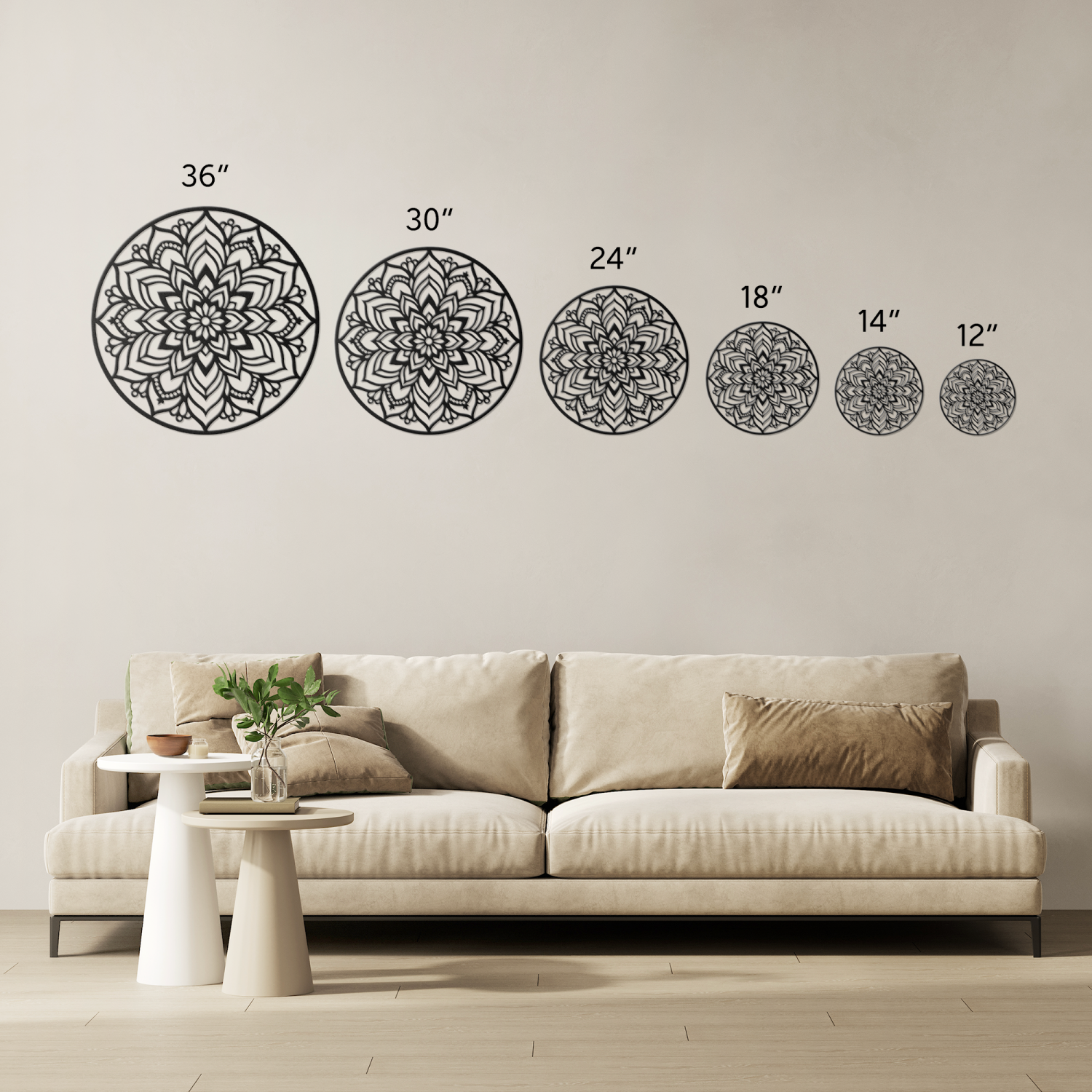 Elegant Round Mandala Metal Wall Art - Image 4