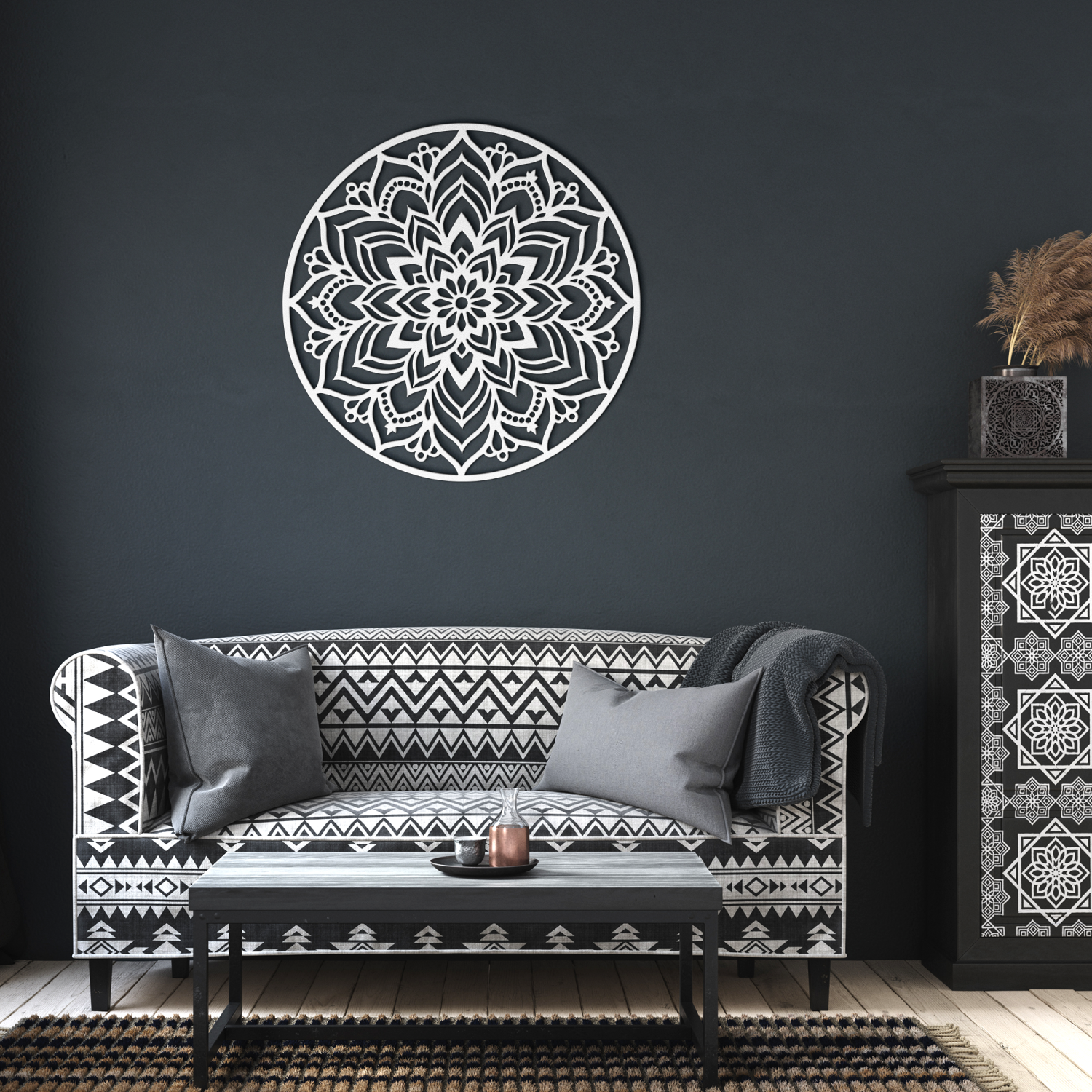 Elegant Round Mandala Metal Wall Art - Image 5